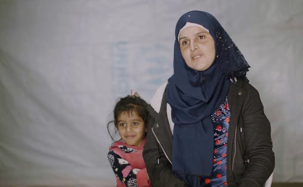 Lebanon. Syrian refugee Ameena and her daughter live in a refugee camp in Lebanon