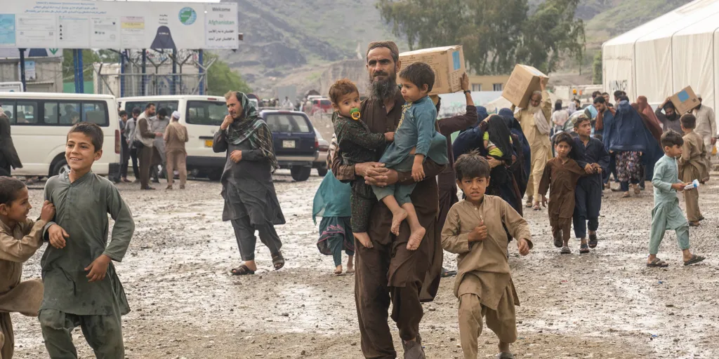 Exhausted Afghan families return from Pakistan