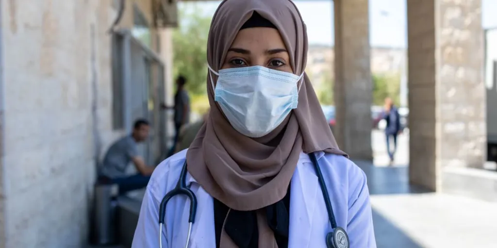 Dr Basma, a Yemeni refugee, now working as a refugee doctor near Jordan through UNHCR's initiative