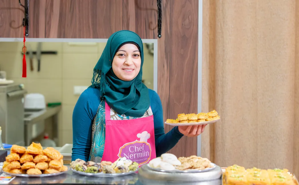 Estonia_Nermiin with her delicious homemade pastries