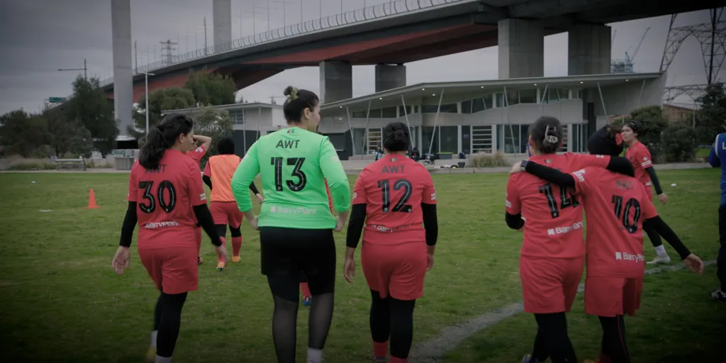 The Afghan Women's National Football Team training in Melbourne, Australia.