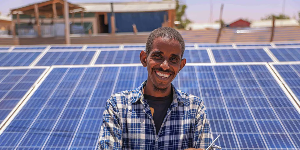 Ethiopia. Elias and the solar mini grid in Ethiopia